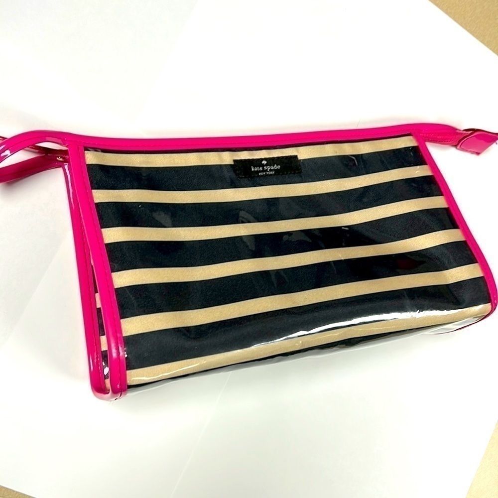 Kate Spade Large Heddy Thalia Striped Glazed Clutch Bag